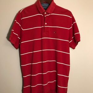 Tommy Hilfiger Red/White Striped Polo